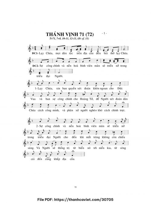 Thánh vịnh 71 - Lm. Minh Hân - trang 1