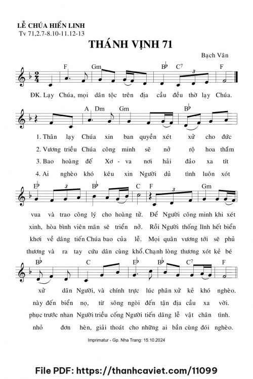 Thánh vịnh 71 - Lm. Bạch Vân - trang 1