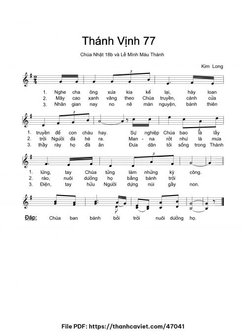 Thánh vịnh 77 - Lm. Kim Long - trang 1
