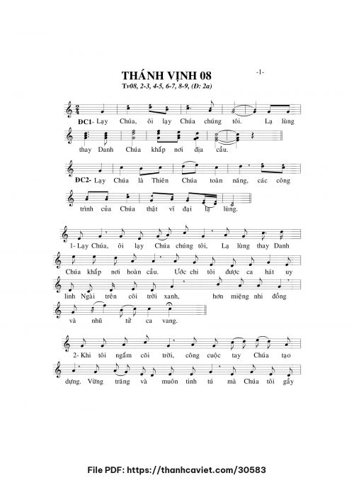 Thánh vịnh 8 - Lm. Minh Hân - trang 1