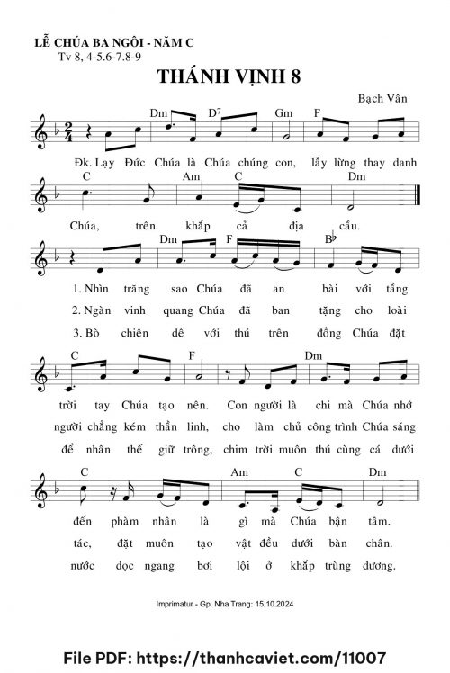 Thánh vịnh 8 - Lm. Bạch Vân - trang 1