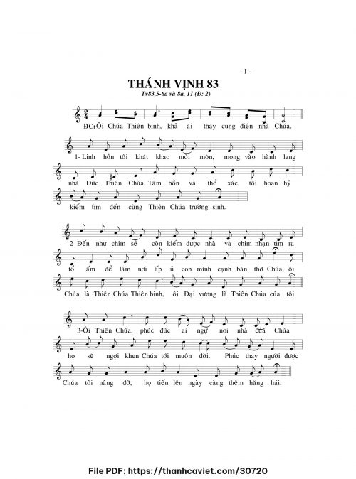 Thánh vịnh 83 - Lm. Minh Hân - trang 1