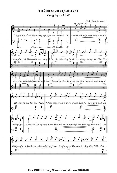 Thánh vịnh 83 – Cung điện khả ái - Tiến Linh - trang 1