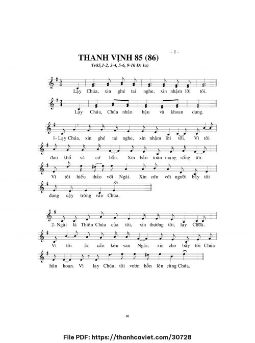 Thánh vịnh 85 - Lm. Minh Hân - trang 1