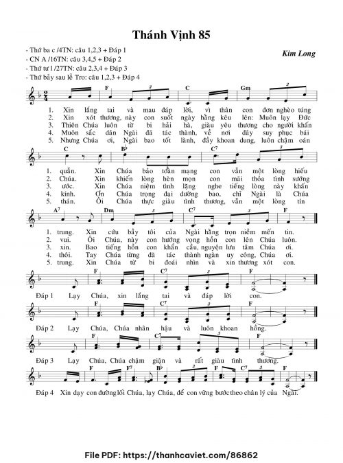 Thánh vịnh 85 - Lm. Kim Long - trang 1