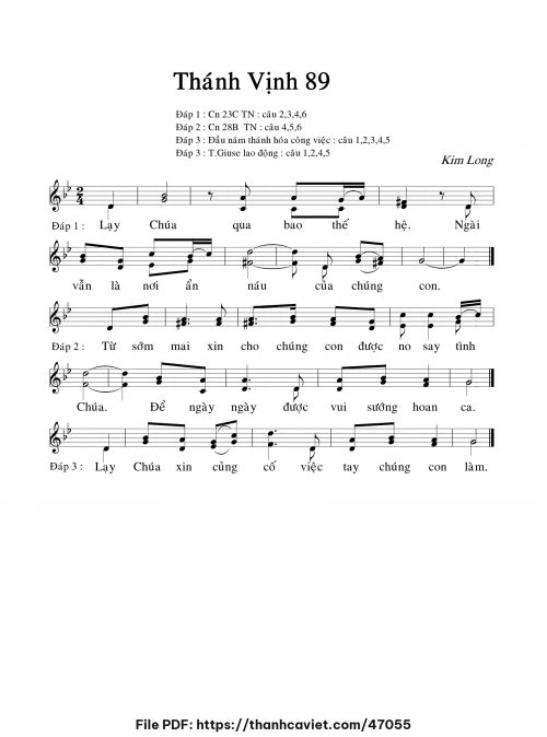 Thánh vịnh 89 - Lm. Kim Long - trang 1