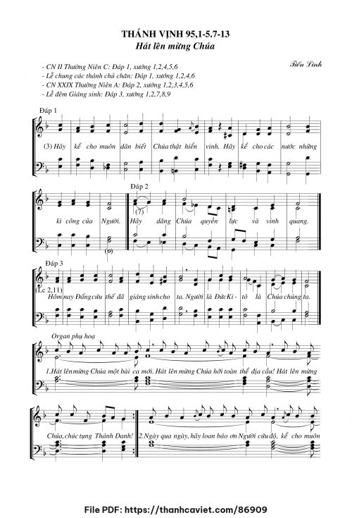 Thánh vịnh 95 – Hát lên mừng Chúa - Tiến Linh - trang 1
