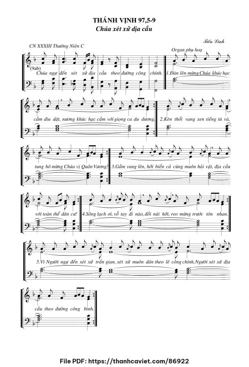 Thánh vịnh 97 – Chúa xét xử địa cậu - Tiến Linh - trang 1