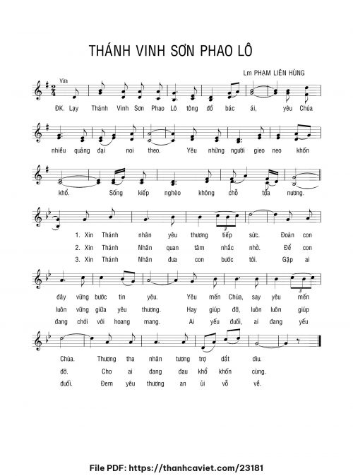 Thánh Vinh Sơn Phaolô - Lm. Phạm Liên Hùng - trang 1
