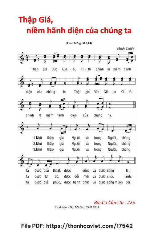 Thập Giá niềm hãnh diện của chúng ta - Lm. Minh Chiết - trang 1