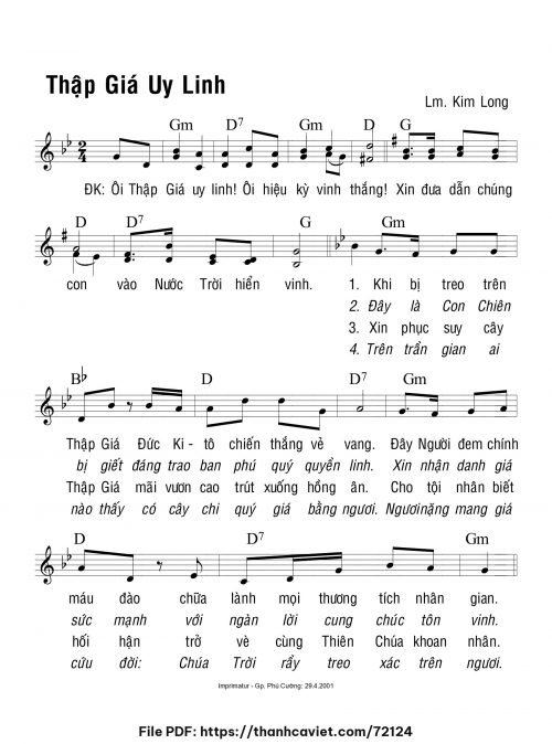Thập Giá uy linh - Lm. Kim Long - trang 1