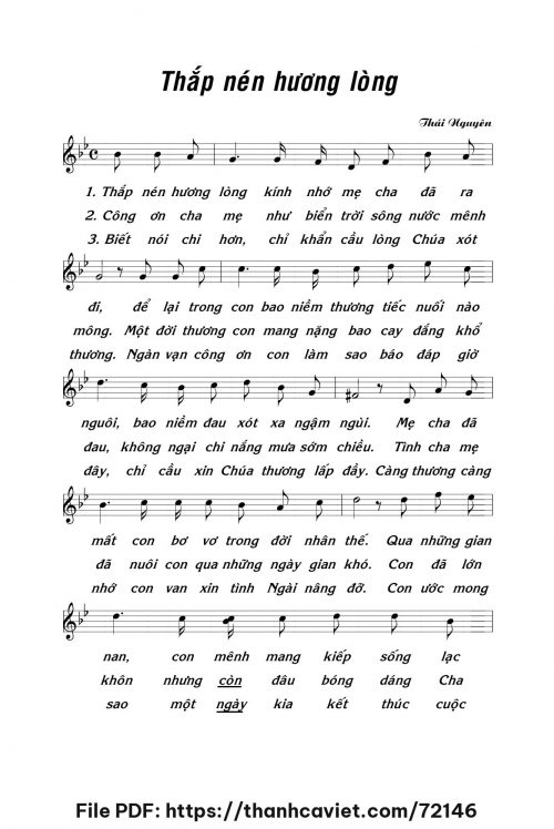Thắp nén hương lòng - Lm. Thái Nguyên - trang 1