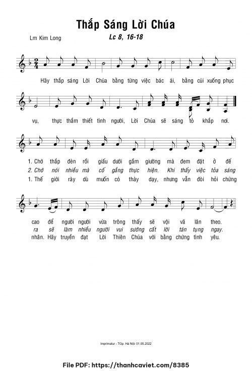 Thắp sáng Lời Chúa - Lm. Kim Long - trang 1