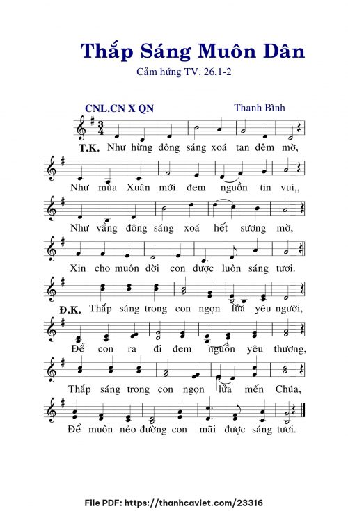 Thắp sáng muôn dân - Lm. Thanh Bình - trang 1