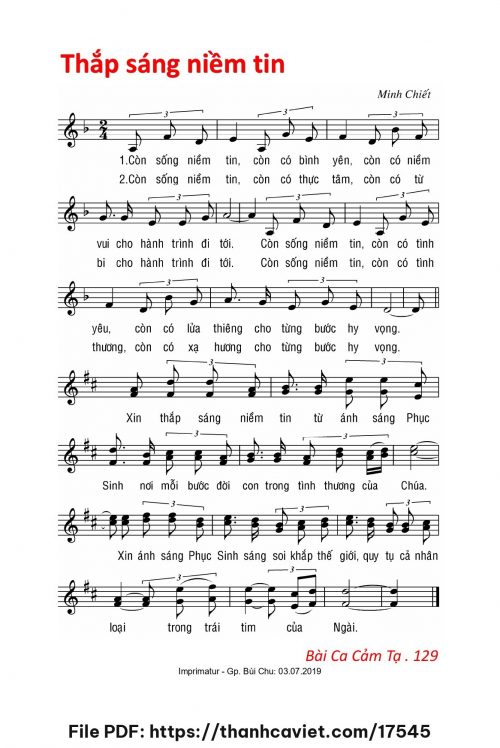 Thắp sáng niềm tin - Lm. Minh Chiết - trang 1