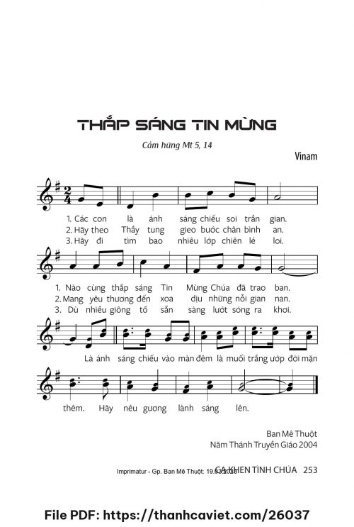 Thắp sáng Tin Mừng - Vinam - trang 1