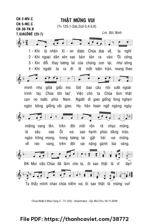 Thật mừng vui - Lm. Bùi Ninh - trang 1