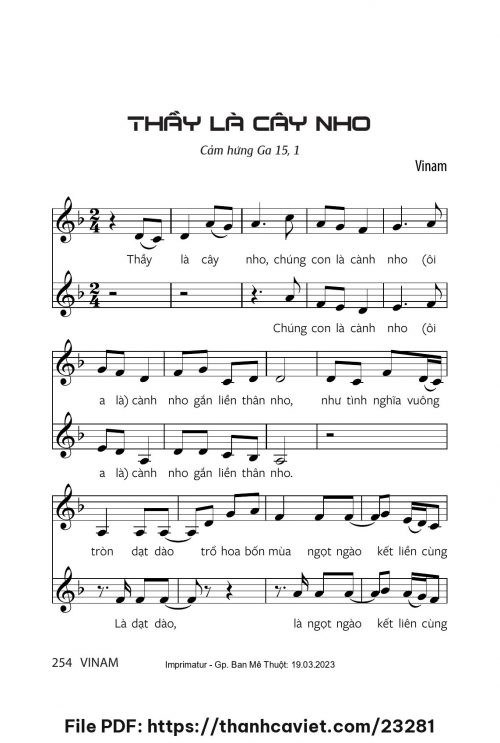 Thầy là cây nho - Vinam - trang 1
