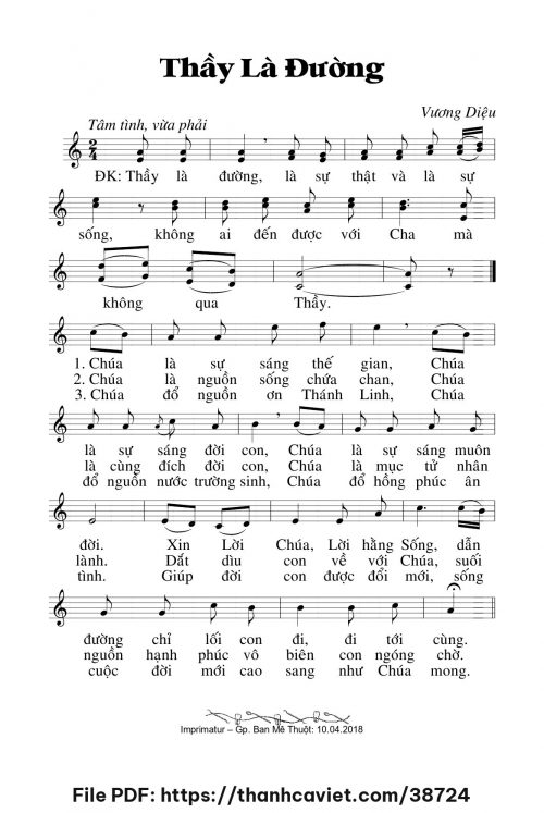 Thầy là đường - Lm. Vương Diệu - trang 1