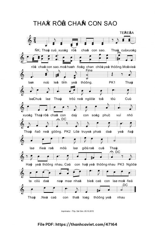 Thầy rửa chân con sao - Sr. Têrêsa - trang 1