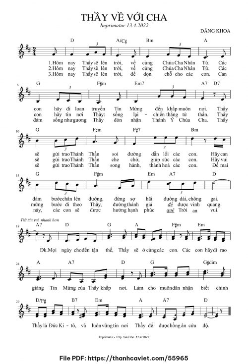 Thầy về với Cha - Đăng Khoa - trang 1