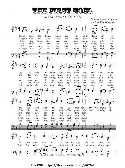 The first Noel - Lm. Giang Tâm (Nhạc Ngoại, lời Việt) - trang 1