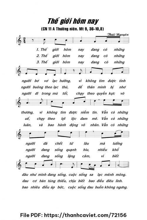 Thế giới hôm nay - Lm. Thái Nguyên - trang 1