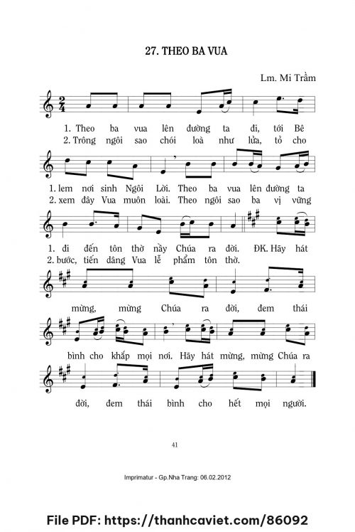 Theo Ba Vua - Lm. Mi Trầm - trang 1