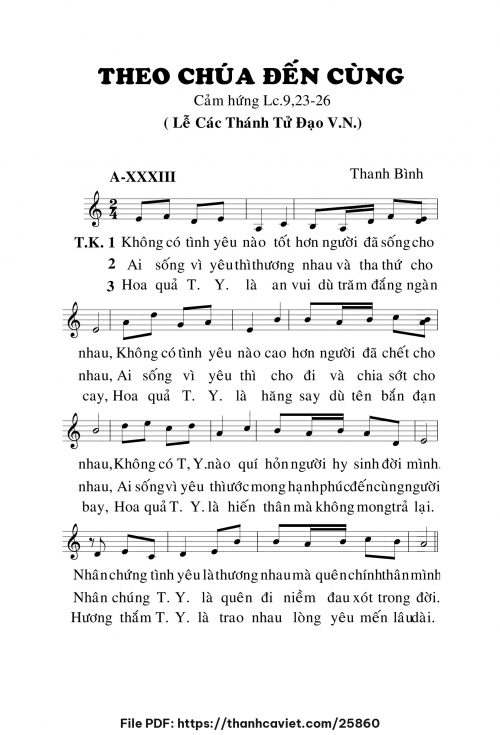 Theo Chúa đến cùng - Lm. Thanh Bình - trang 1
