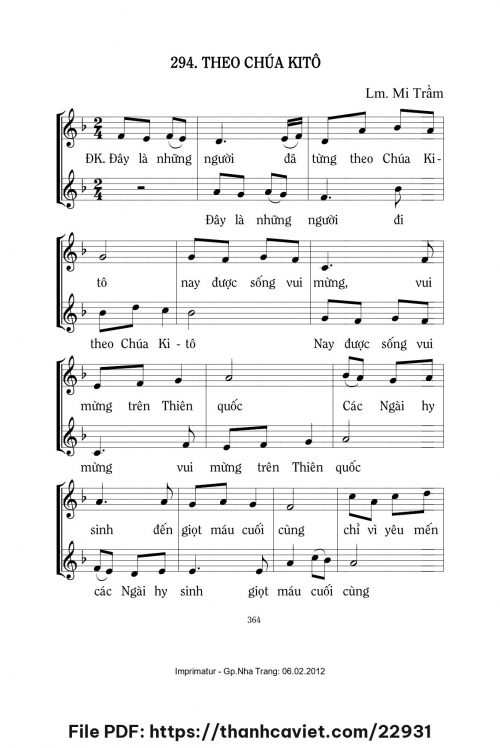 Theo Chúa Kitô - Lm. Mi Trầm - trang 1