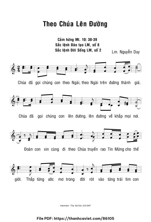 Theo Chúa lên đường - Lm. Nguyễn Duy - trang 1