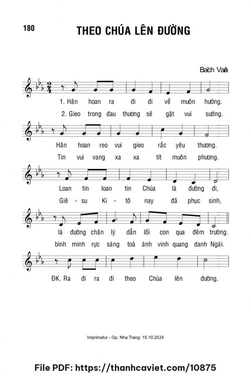 Theo Chúa lên đường - Lm. Bạch Vân - trang 1