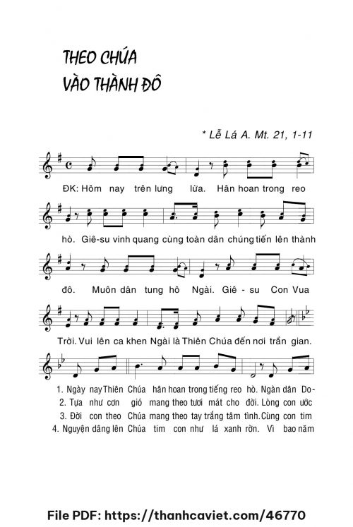 Theo Chúa vào thành đô - Lm. La Thập Tự - trang 1