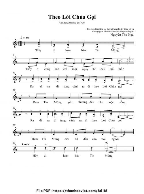 Theo lời Chúa gọi - Nguyễn Thu Nga - trang 1