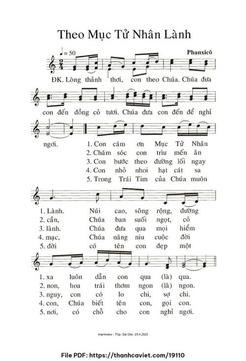 Theo mục tử nhân lành - Phanxicô - trang 1