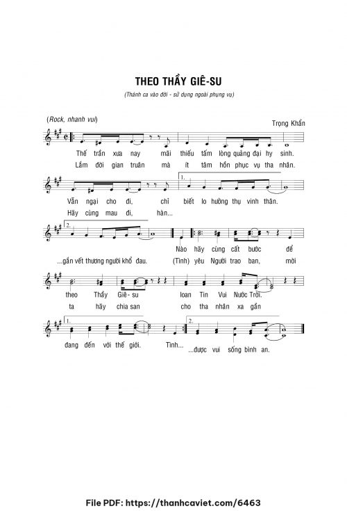 Theo Thầy Giêsu - Lm. Trọng Khẩn - trang 1