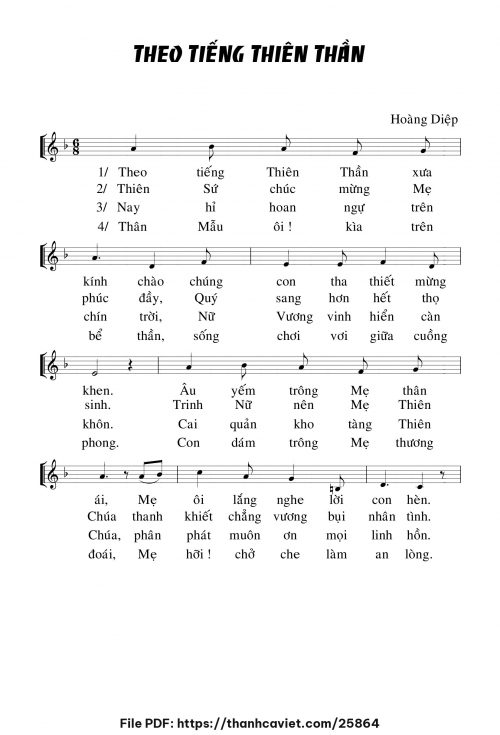 Theo tiếng Thiên Thần - Lm. Hoàng Diệp - trang 1
