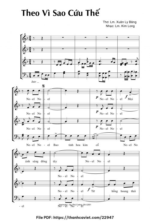 Theo vì sao cứu thế - Lm. Kim Long - ĐÔ. Xuân Ly Băng - trang 1