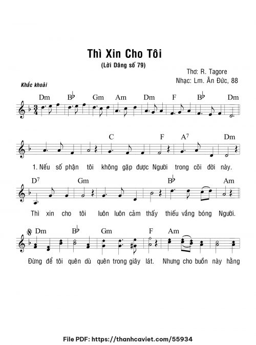 Thì xin cho tôi - Lm. Ân Đức - trang 1