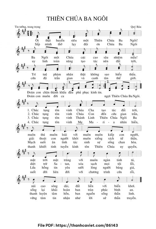 Thiên Chúa Ba Ngôi - Lm. Quý Báu - trang 1