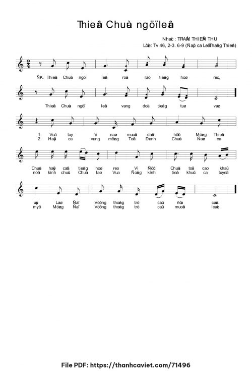 Thiên Chúa ngự lên - Trầm Thiên Thu - trang 1