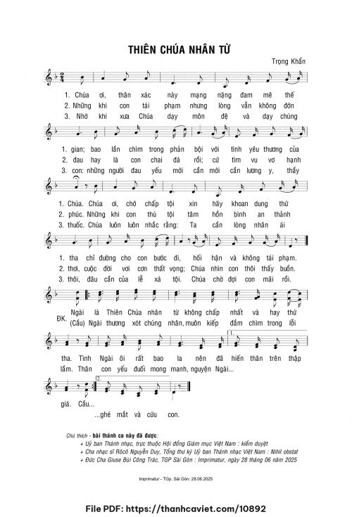 Thiên Chúa nhân từ - Lm. Trọng Khẩn - trang 1