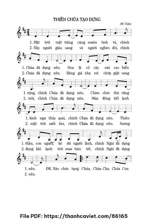 Thiên Chúa tạo dựng - Lm. Mi Trầm - trang 1