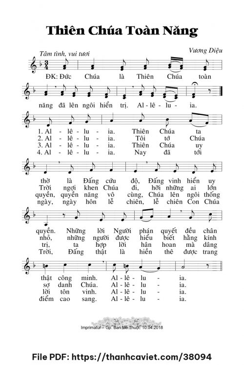 Thiên Chúa toàn năng - Lm. Vương Diệu - trang 1