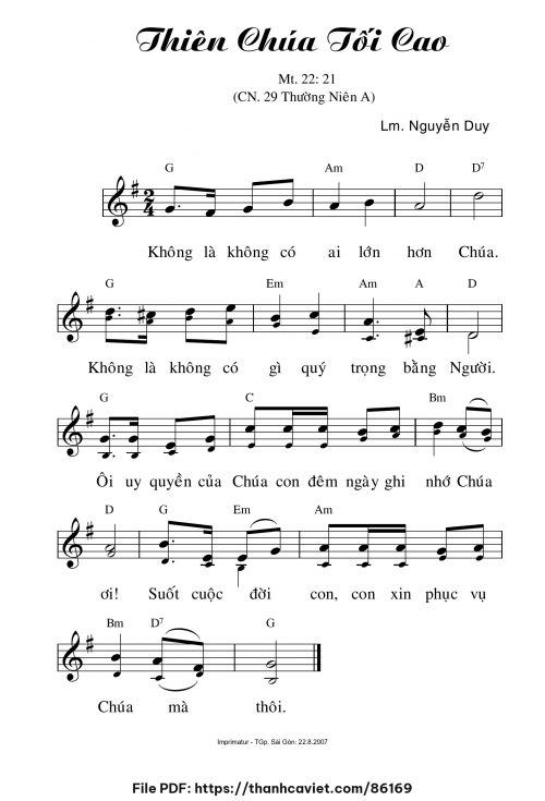 Thiên Chúa tối cao - Lm. Nguyễn Duy - trang 1
