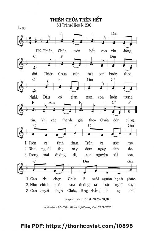 Thiên Chúa trên hết - Lm. Mi Trầm - trang 1