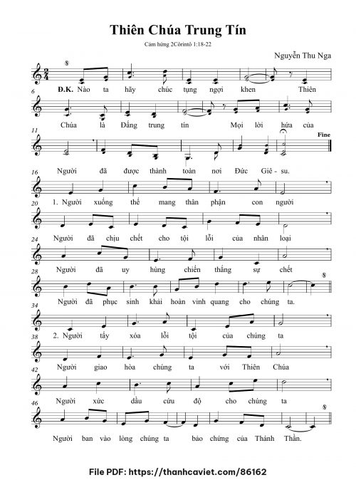 Thiên Chúa trung tín - Nguyễn Thu Nga - trang 1