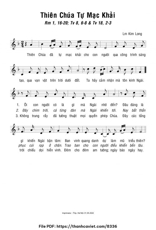 Thiên Chúa tự mạc khải - Lm. Kim Long - trang 1