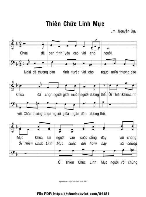 Thiên chức Linh mục - Lm. Nguyễn Duy - trang 1