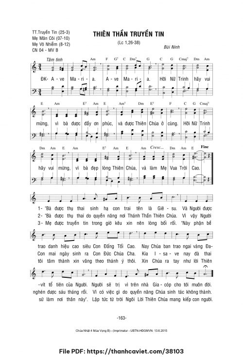 Thiên Thần truyền tin - Lm. Bùi Ninh - trang 1
